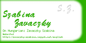 szabina zavaczky business card